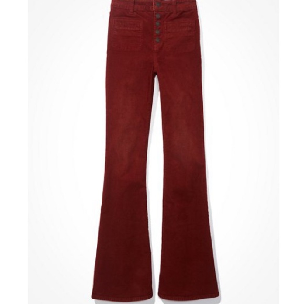 American Eagle Stretch Corduroy Super High-Waisted Flare Pants